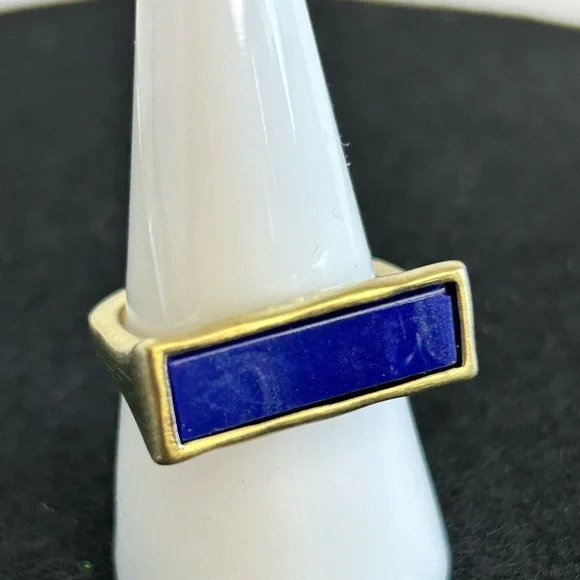 NWT Karen Kane Lapis & Gold Ring - Picture 4 of 14